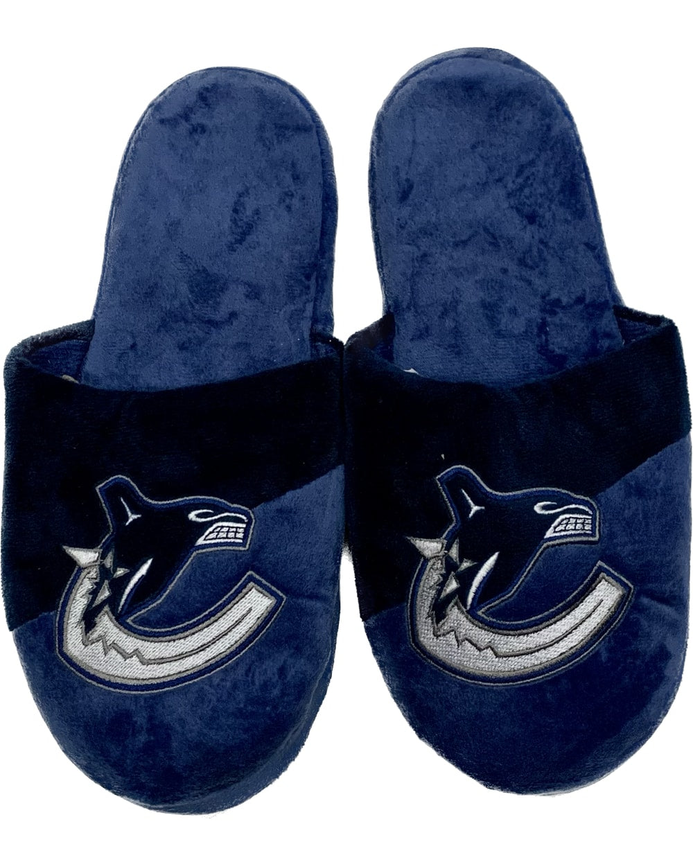 FOCO NHL Big Logo Adult Slippers- Vancouver Canucks