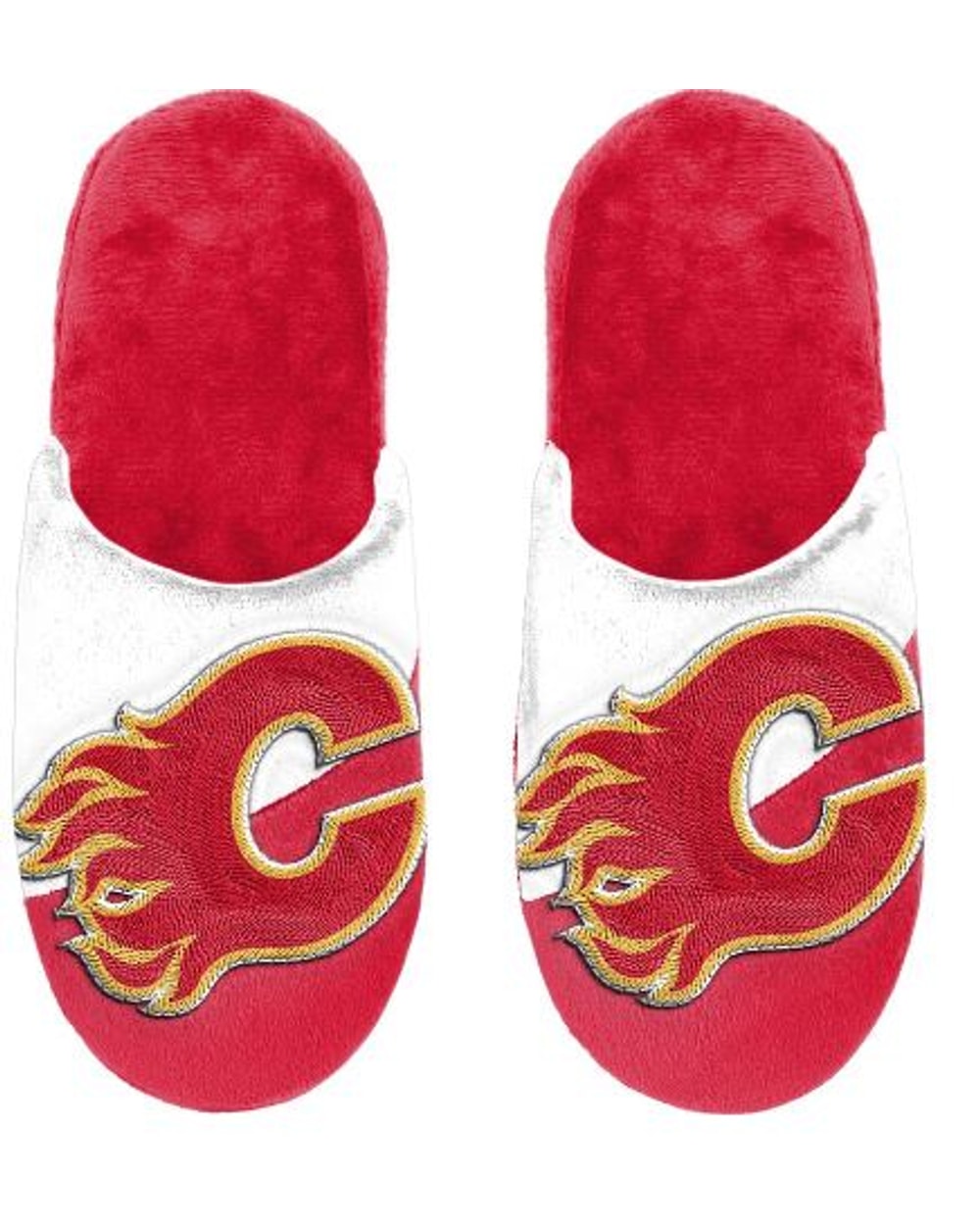 FOCO NHL Big Logo Youth Slippers - Calgary Flames