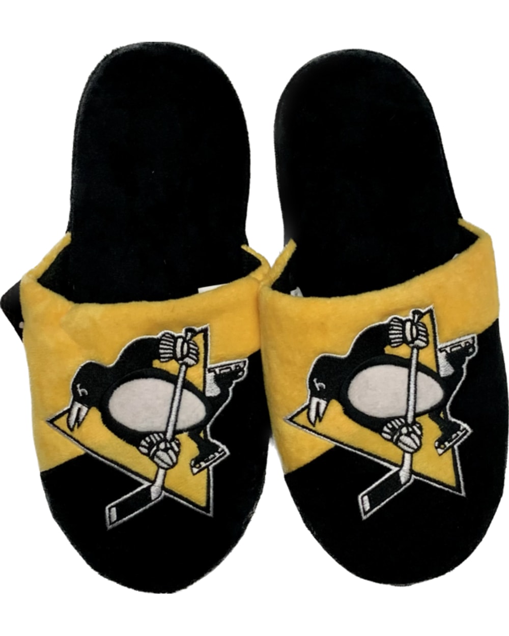 FOCO NHL Big Logo Youth Slippers - Pittsburgh Penguins