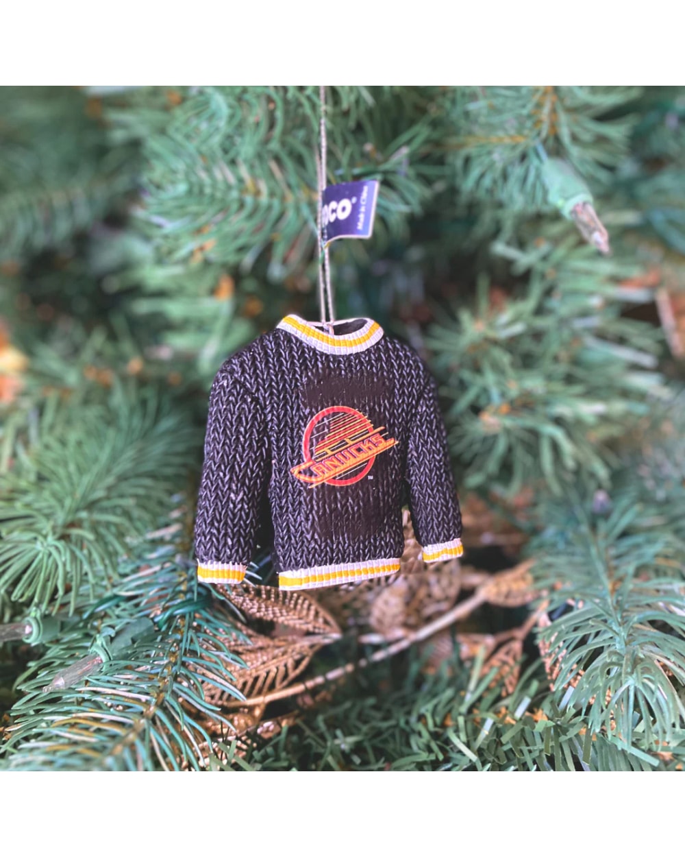 FOCO NHL Hockey Sweater Ornament- Vancouver Canucks
