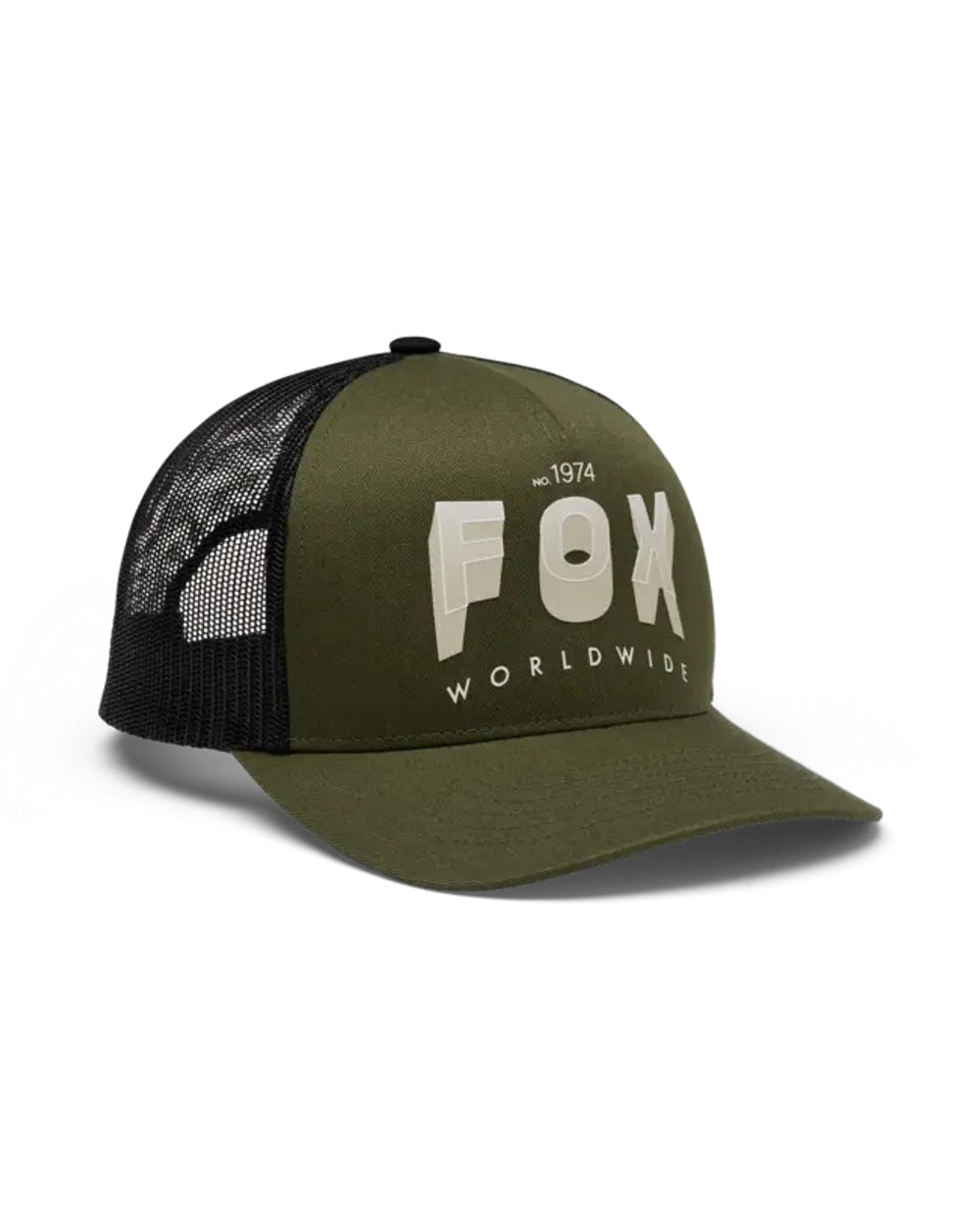 Fox Block Mesh Trucker Hat - Army Green