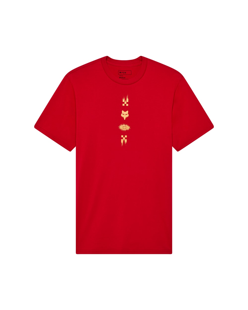 Fox Men's Checkered Premium Tee - Cardinal Red - Front