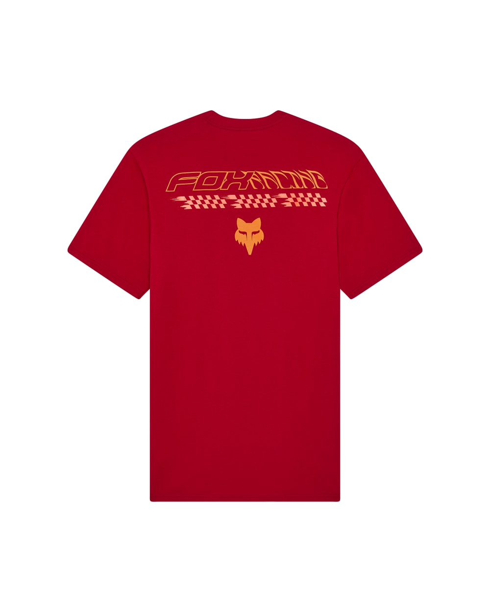 Fox Men's Checkered Premium Tee - Cardinal Red - Back