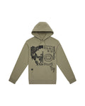 Fox Men's Image Skull Pullover Hoodie - Olive - Front