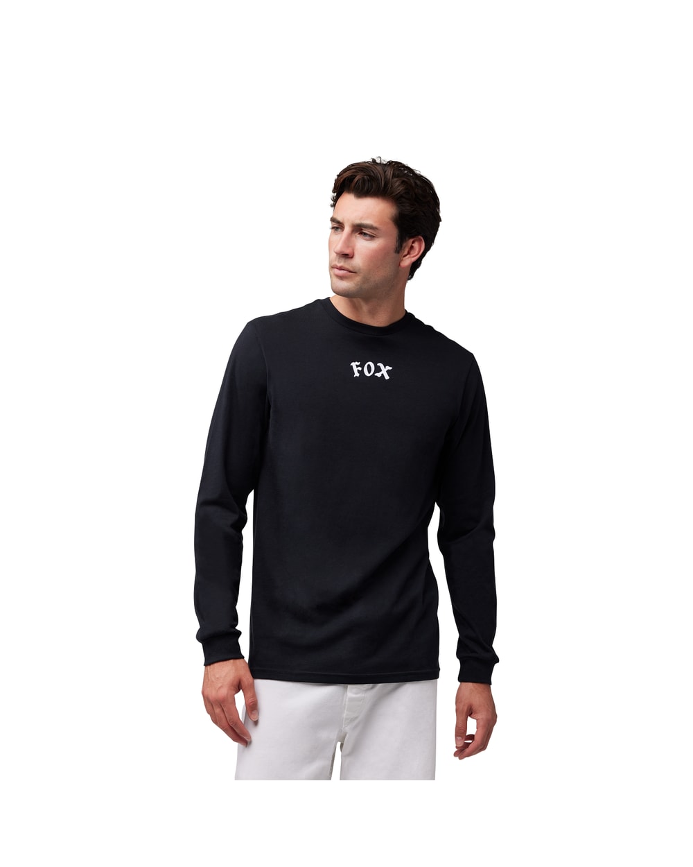 Fox Race Crew Long Sleeve Tee - Black - Detail