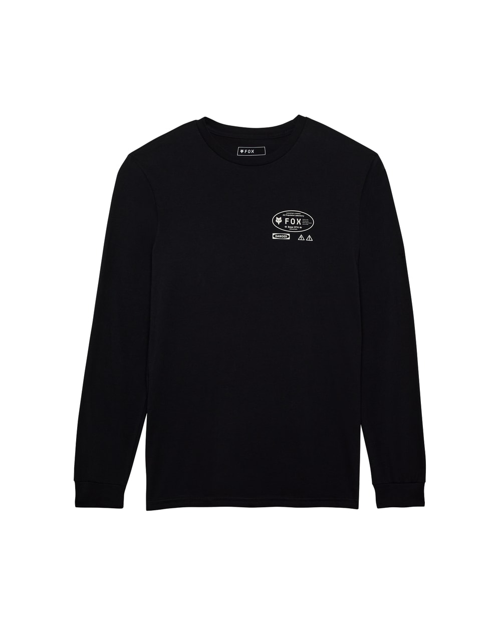 Fox Stamped Long Sleeve Premium Tee - Black - Front