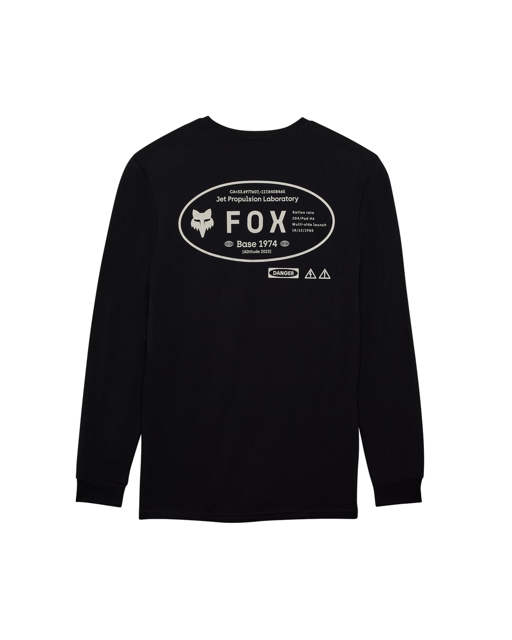Fox Stamped Long Sleeve Premium Tee - Black - Back