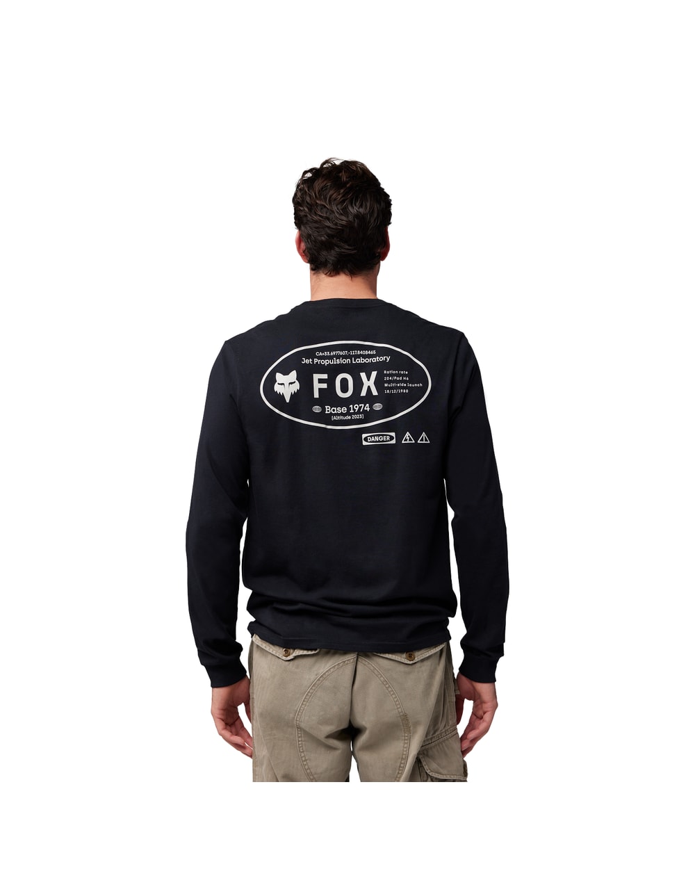 Fox Stamped Long Sleeve Premium Tee - Black - Detail