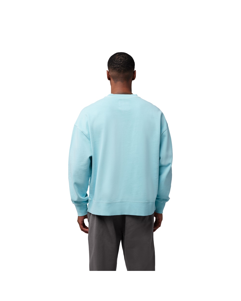Fox Wordmark Oversized Crew Pullover - Light Blue - Detail
