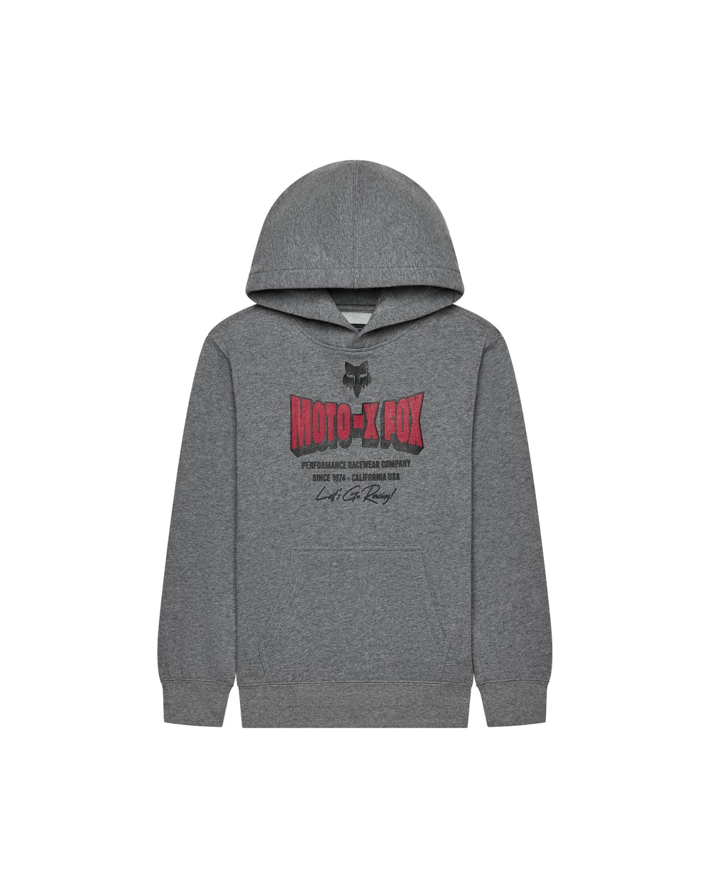 Fox Youth Go Race Fleece Pullover Hoodie - Heather Graphite - front