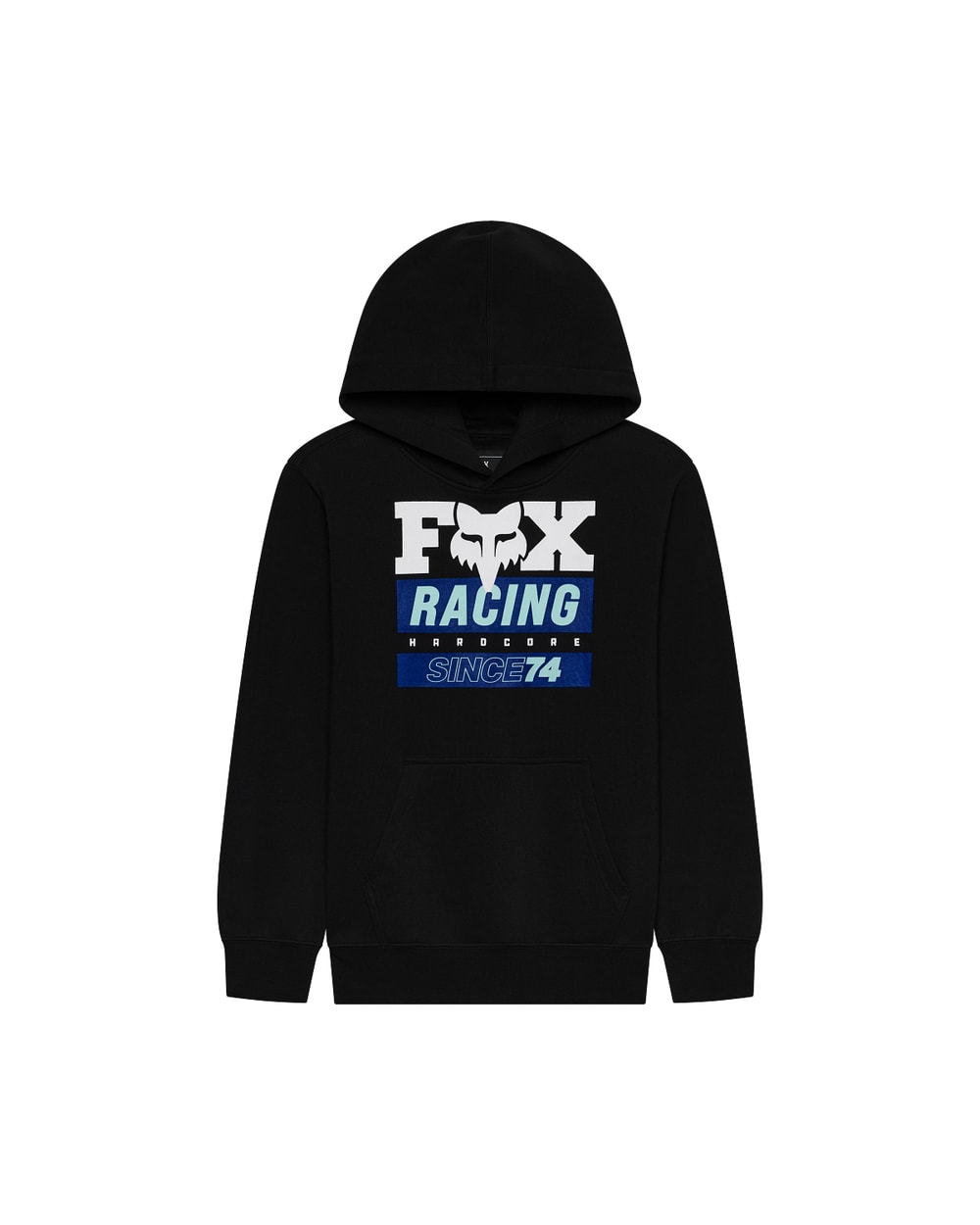 Fox Youth Since 74 Fleece Pullover Hoodie Black front
