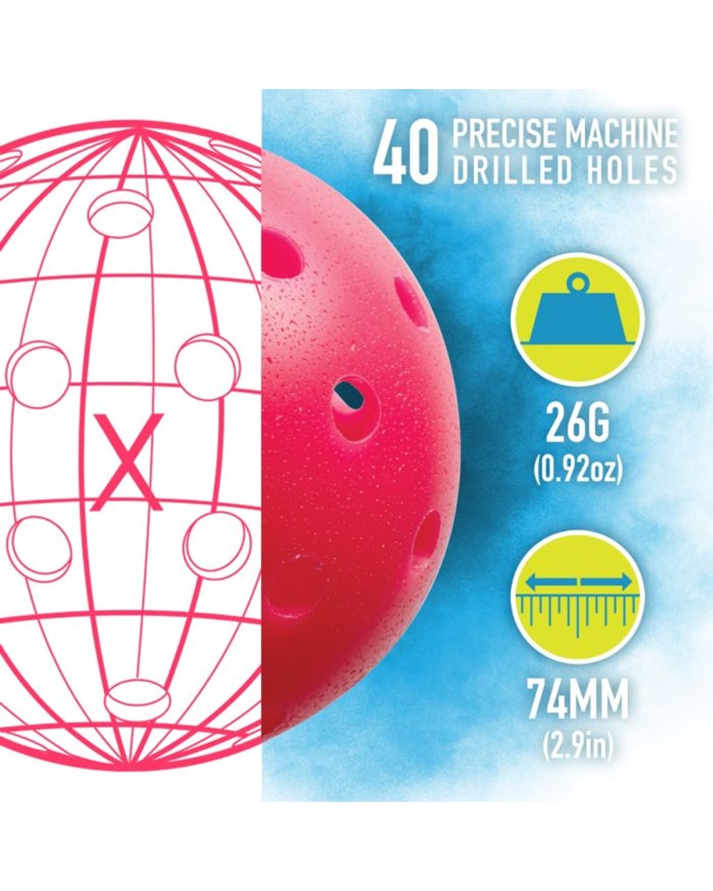 Franklin X-40 Outdoor Pickleballs - 3 Pack