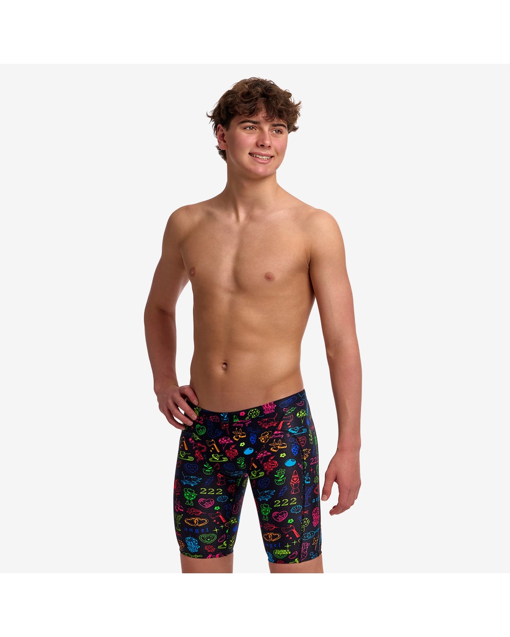 Funky Trunks Boys' Training Jammers - DOODLES, front