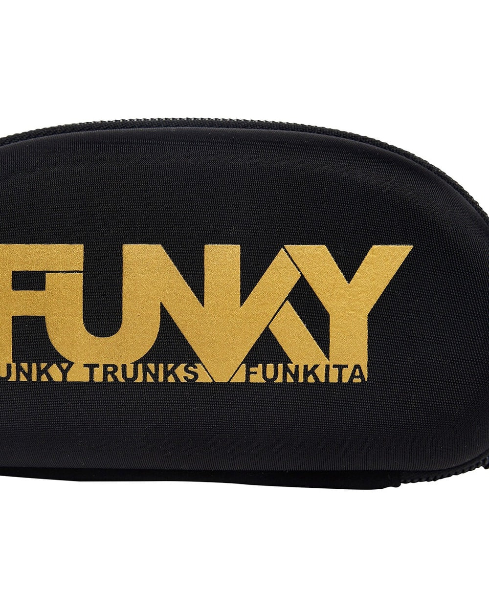 Funky Trunks Case Closed Goggle Case - BLACK/GOLD, logo detail