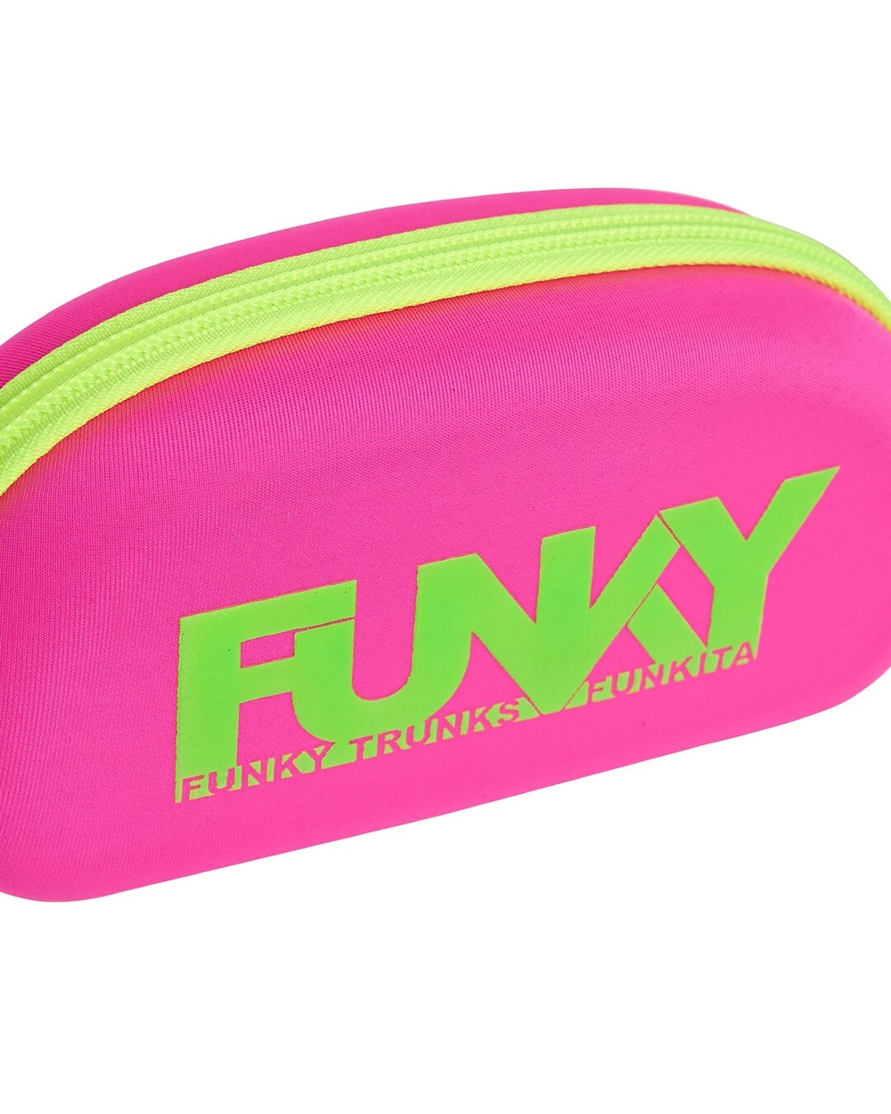 Funky Trunks Case Closed Goggle Case - PINK/GREEN, top view