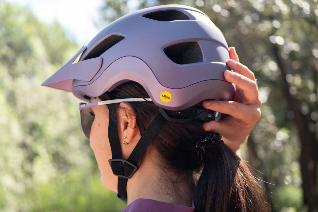 Liv Roost MIPS Bike Helmet - Air Glow - side view on rider