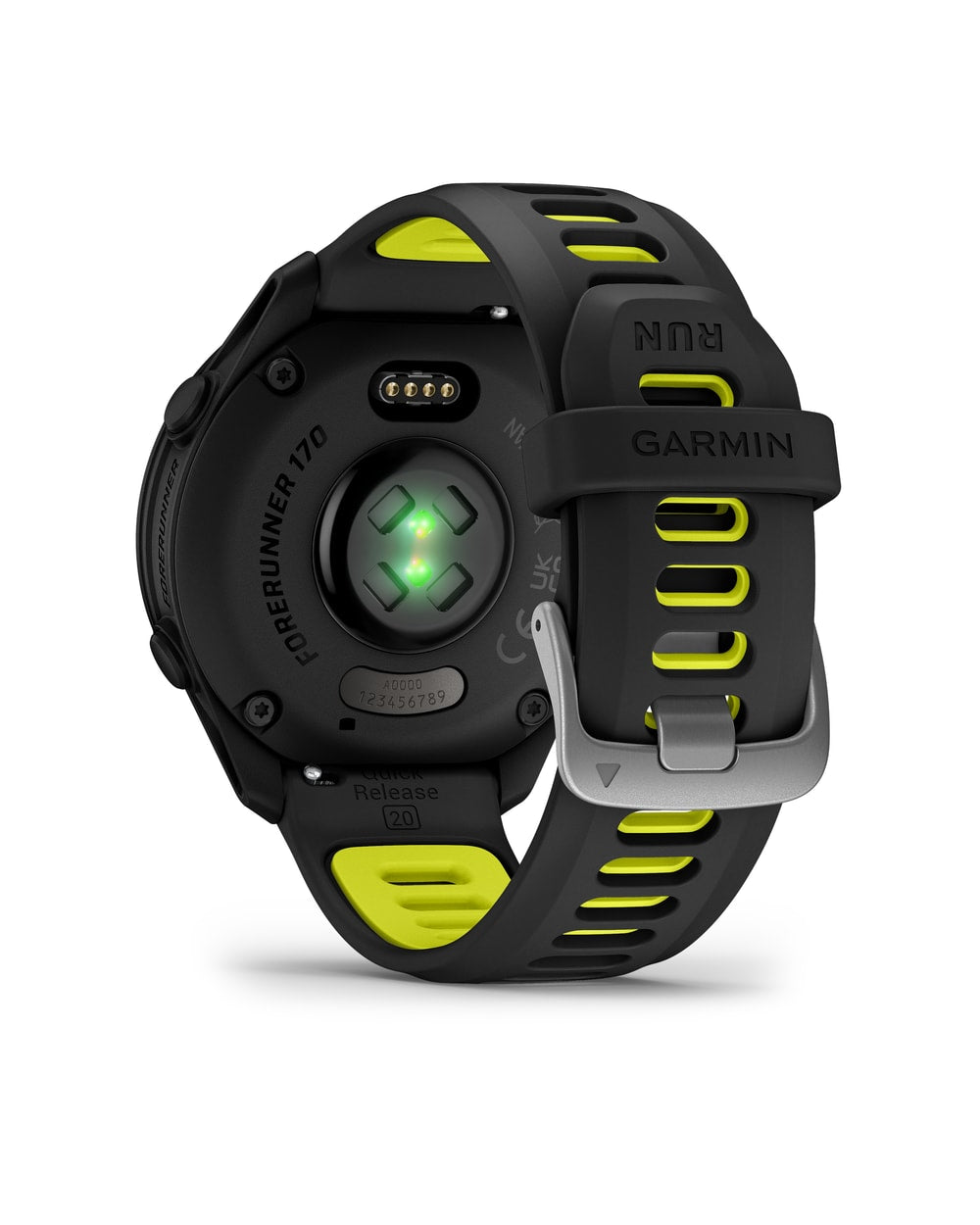 Garmin Forerunner 170 Black/Amp Yellow rear view