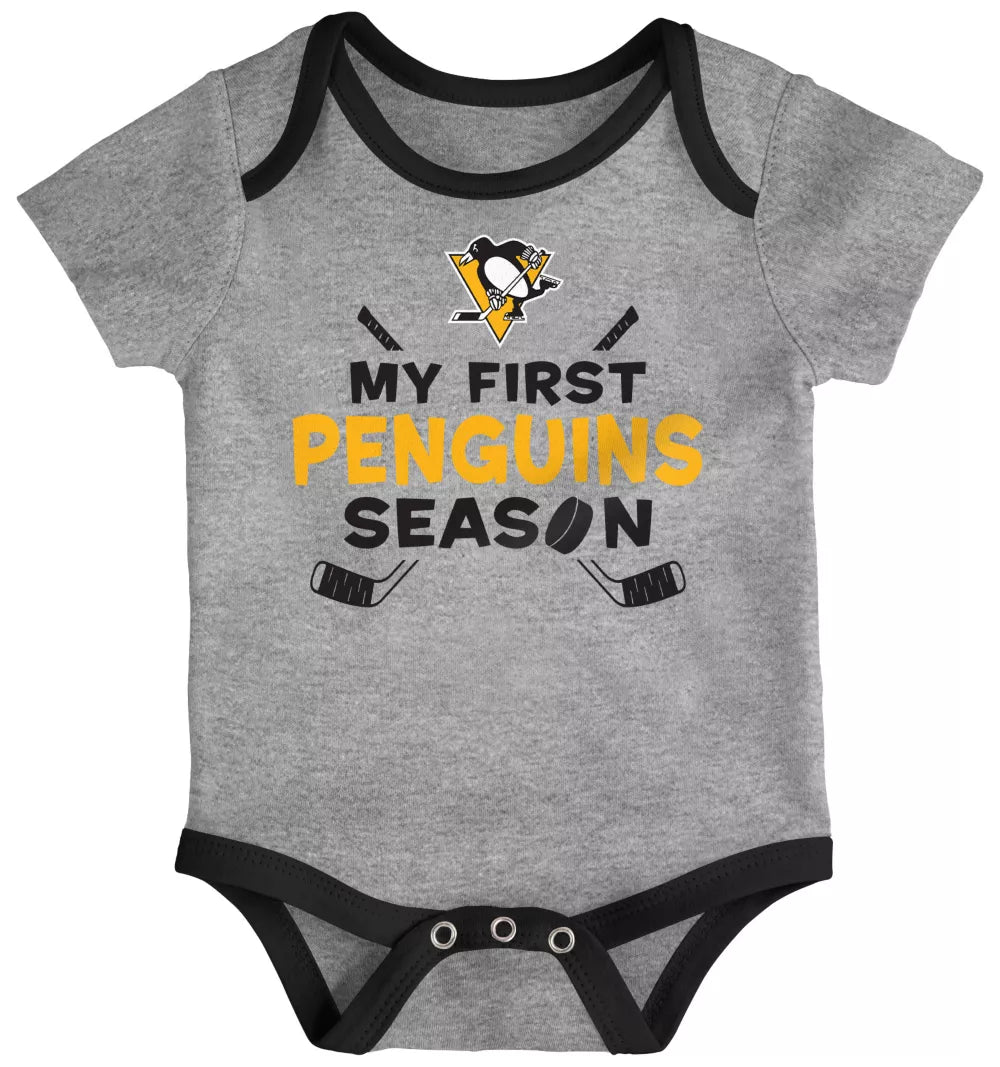 NHL Infant Pittsburgh Penguins Legend Multicolor Creeper Set