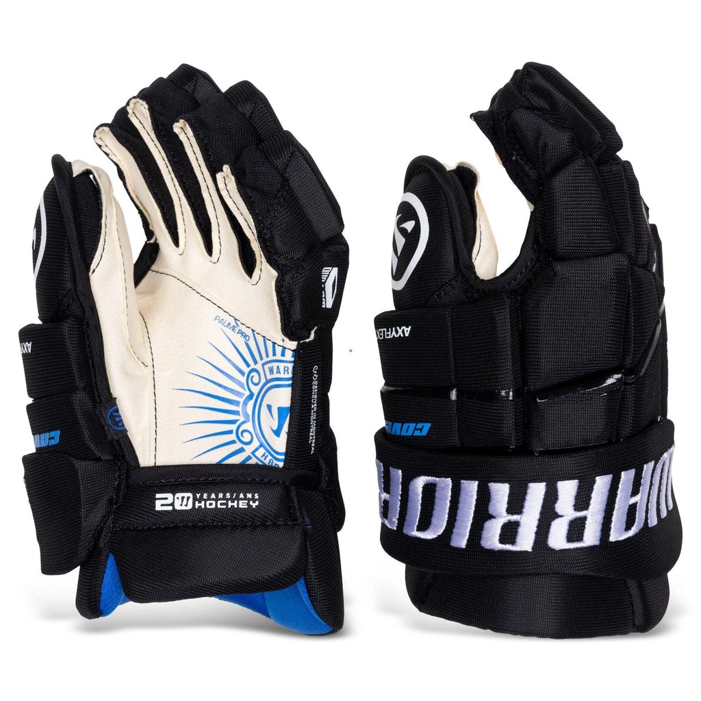 Warrior Junior Covert LT Deluxe Hockey Gloves - Black, front view