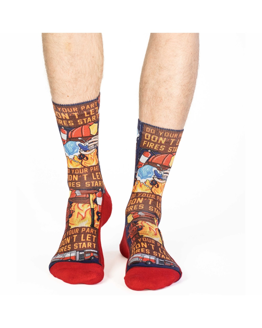 Good Luck Sock Firefighter Don't Let Fires Start Socks - front view