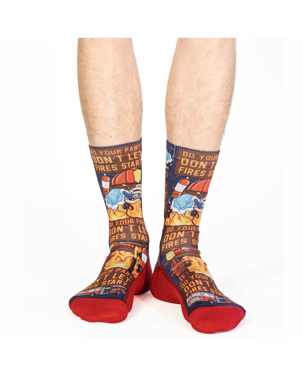 Good Luck Sock Firefighter Don't Let Fires Start Socks - side view