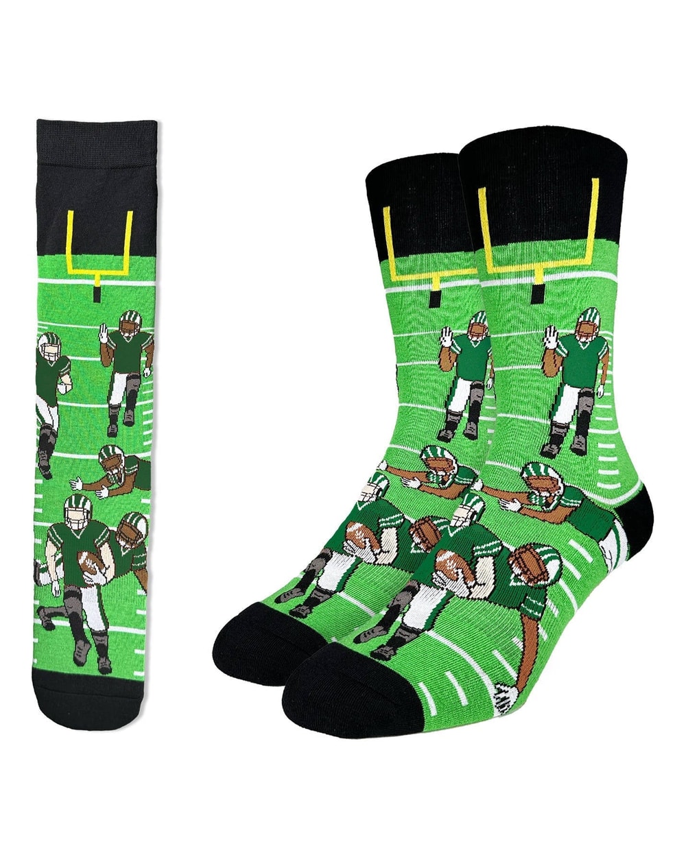 Good Luck Sock Football Green socks, flat lay