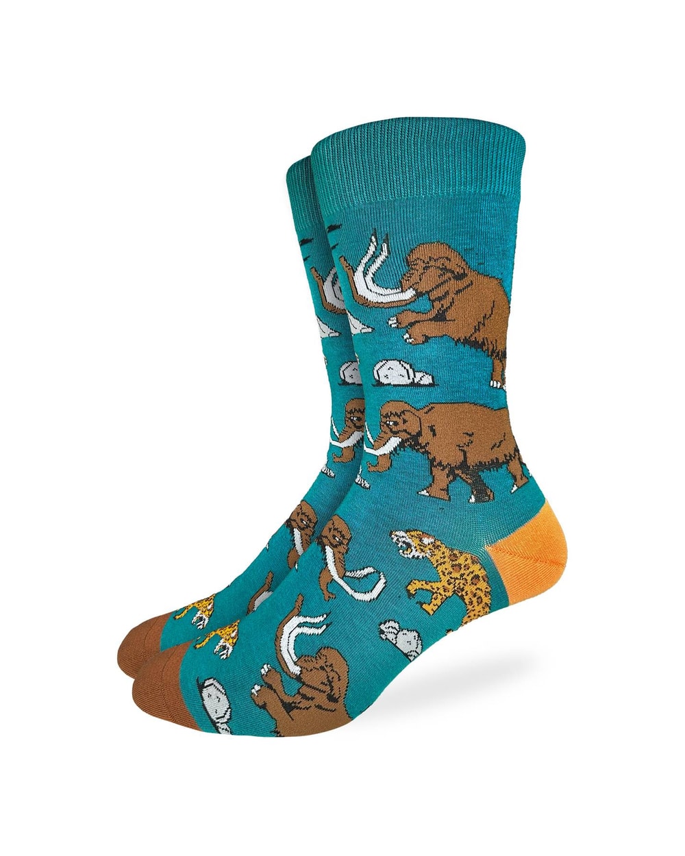 Good Luck Sock Mammoth And Sabre Tooth Tiger Socks - front