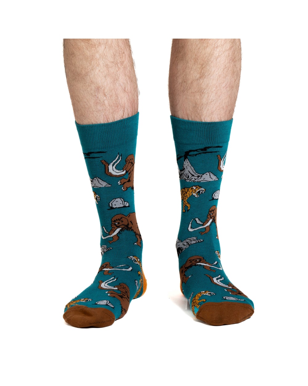 Good Luck Sock Mammoth And Sabre Tooth Tiger Socks - detail