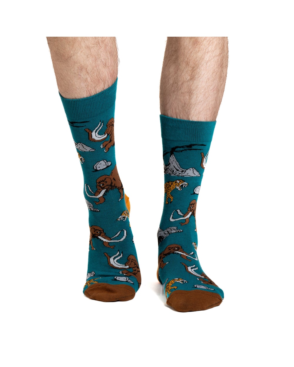 Good Luck Sock Mammoth And Sabre Tooth Tiger Socks - worn