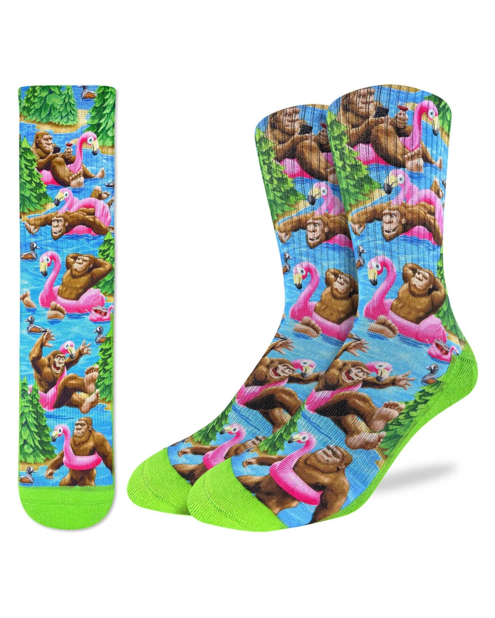 Good Luck Sock Men's Bigfoot Floating Down Lake Socks