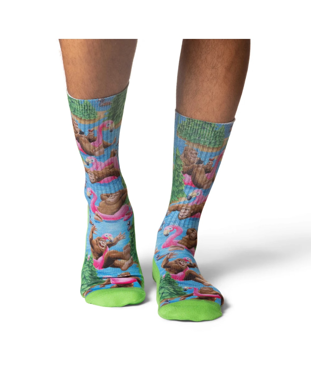 Good Luck Sock Men's Bigfoot Floating Down Lake Socks