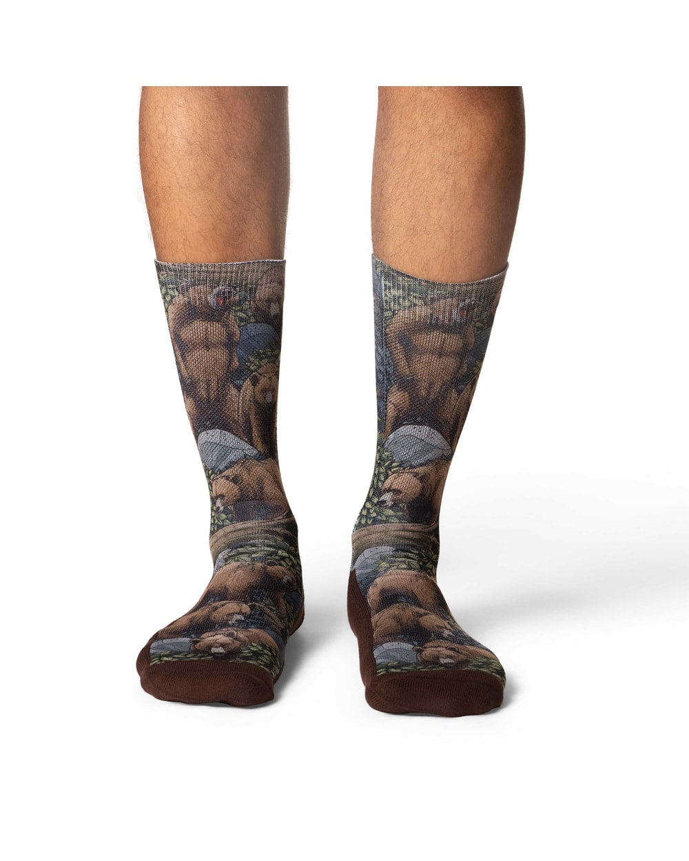 Good Luck Sock Men's Grizzly Bears in the Forest Socks