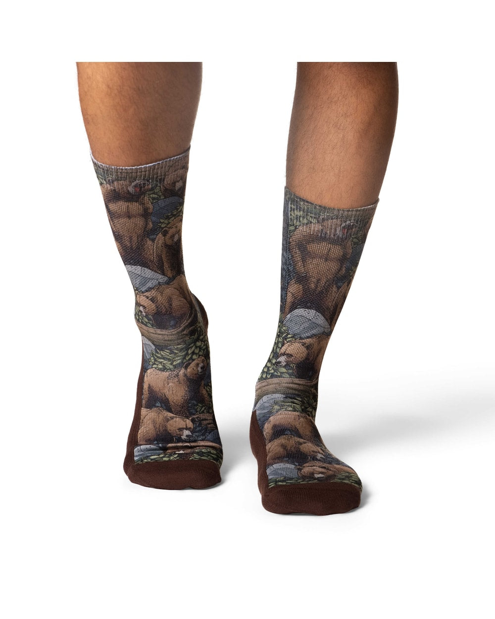 Good Luck Sock Men's Grizzly Bears in the Forest Socks