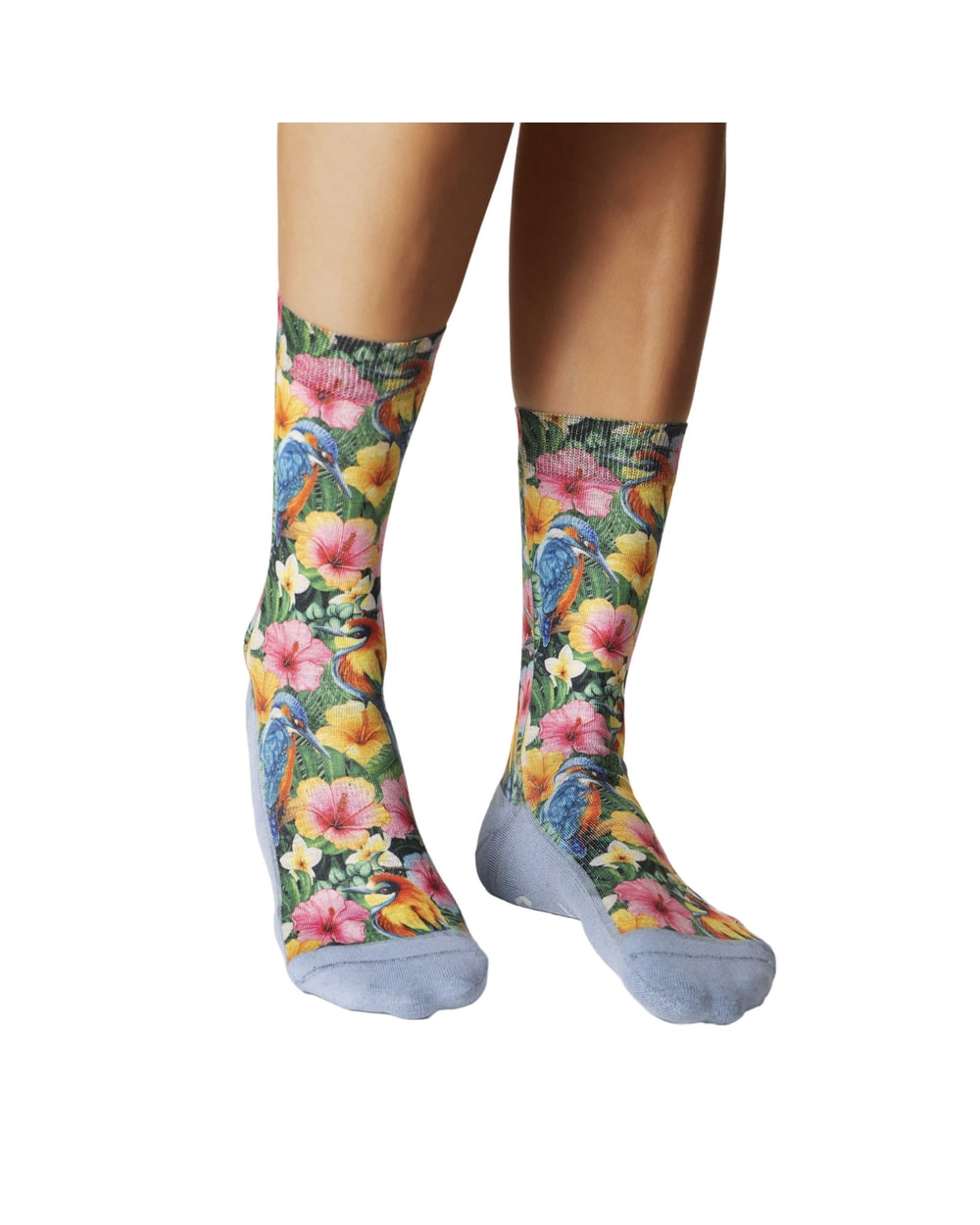 Good Luck Sock Women's Tropical Birds and Flowers Socks