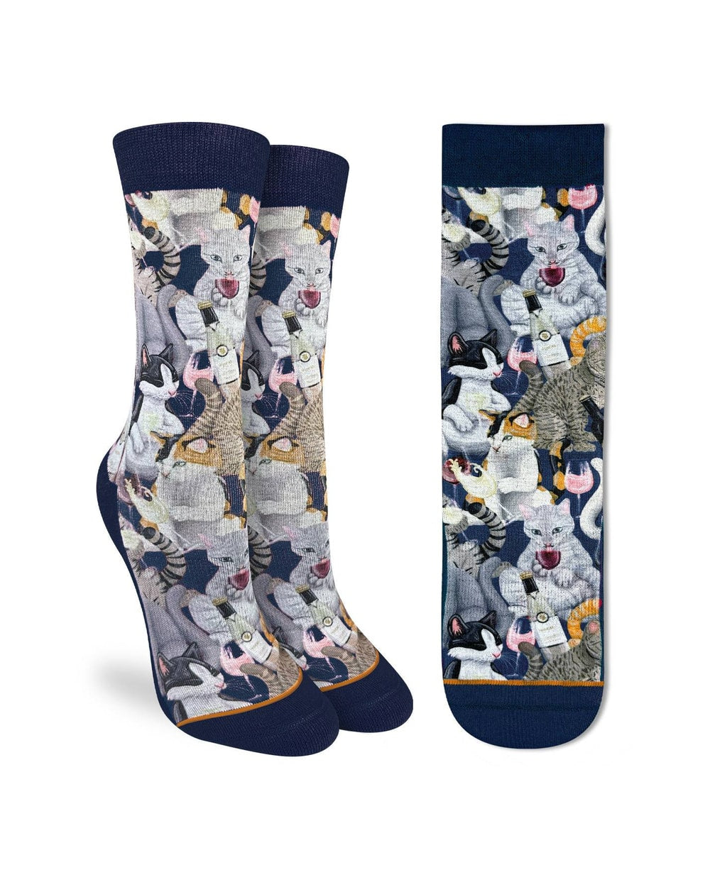 Good Luck Sock Women's Wine & Cats Socks
