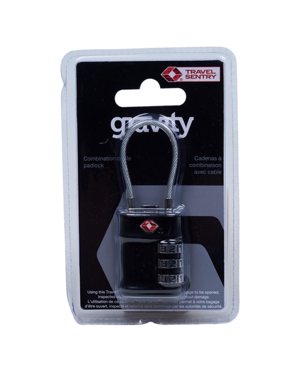 Gravity TSA Combination Cable Padlock