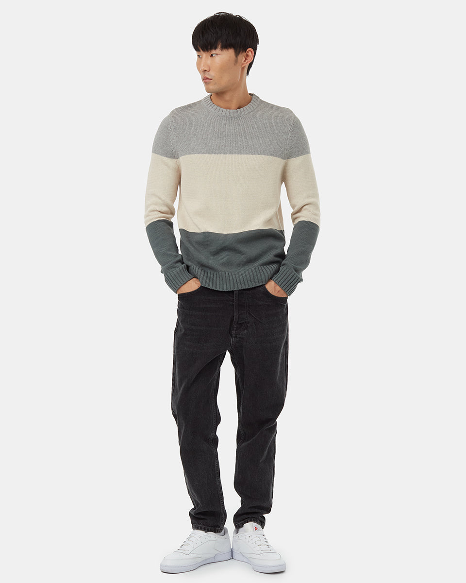 Tentree Highline Block Sweater - Grey - front