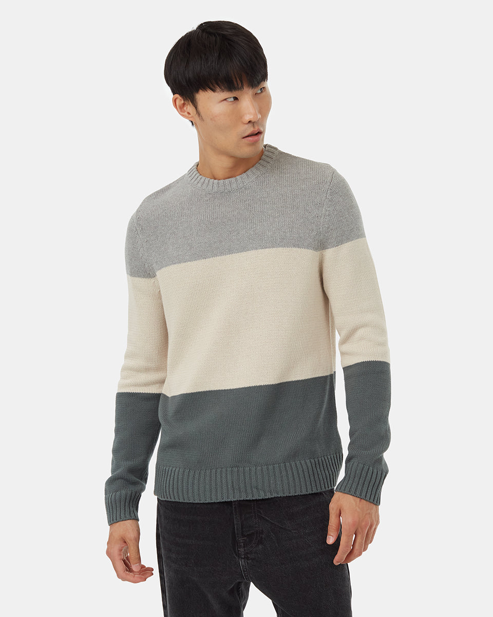 Tentree Highline Block Sweater - Grey - angle