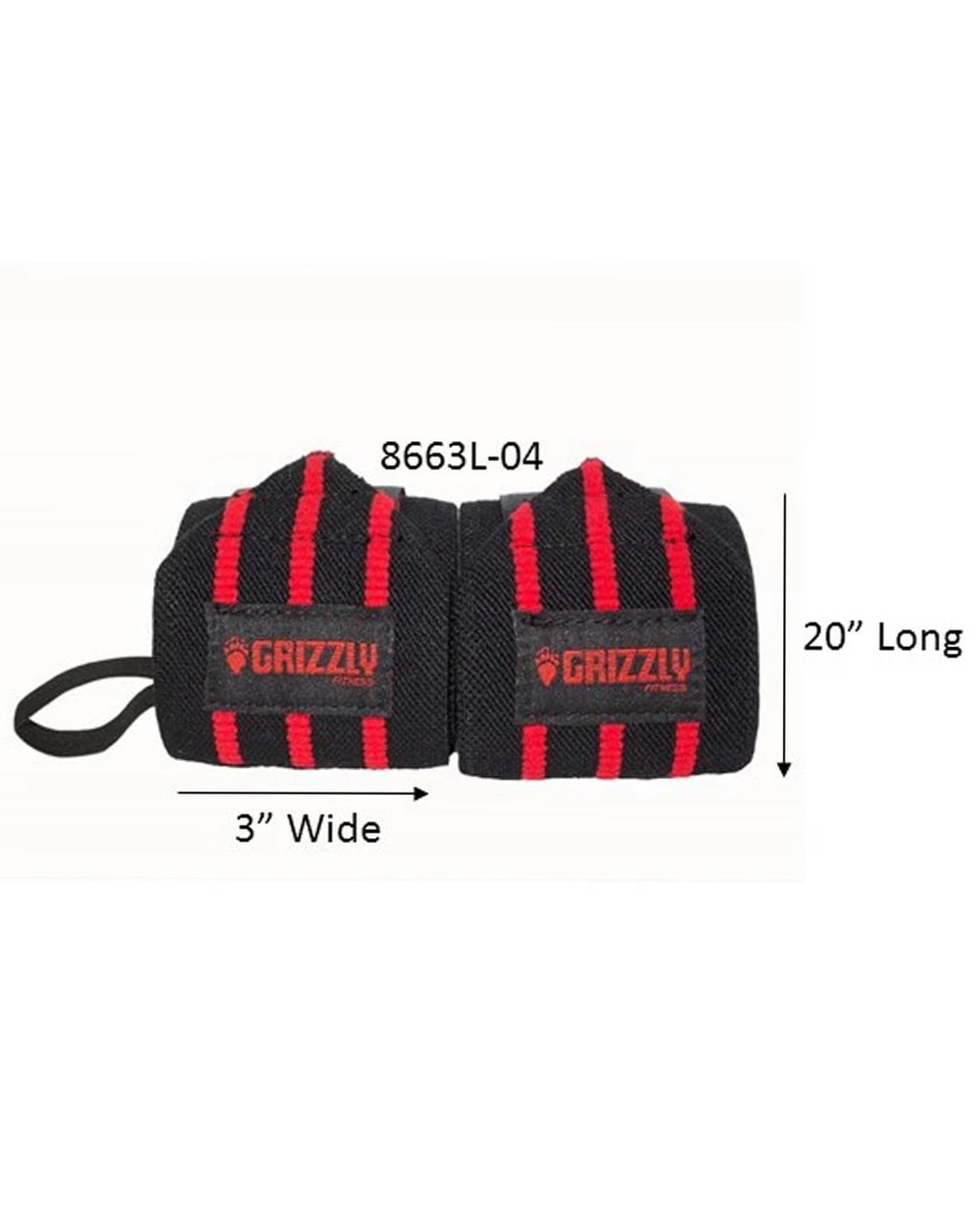 Grizzly Heavy Duty Wrist Wrap 20 inch - front view