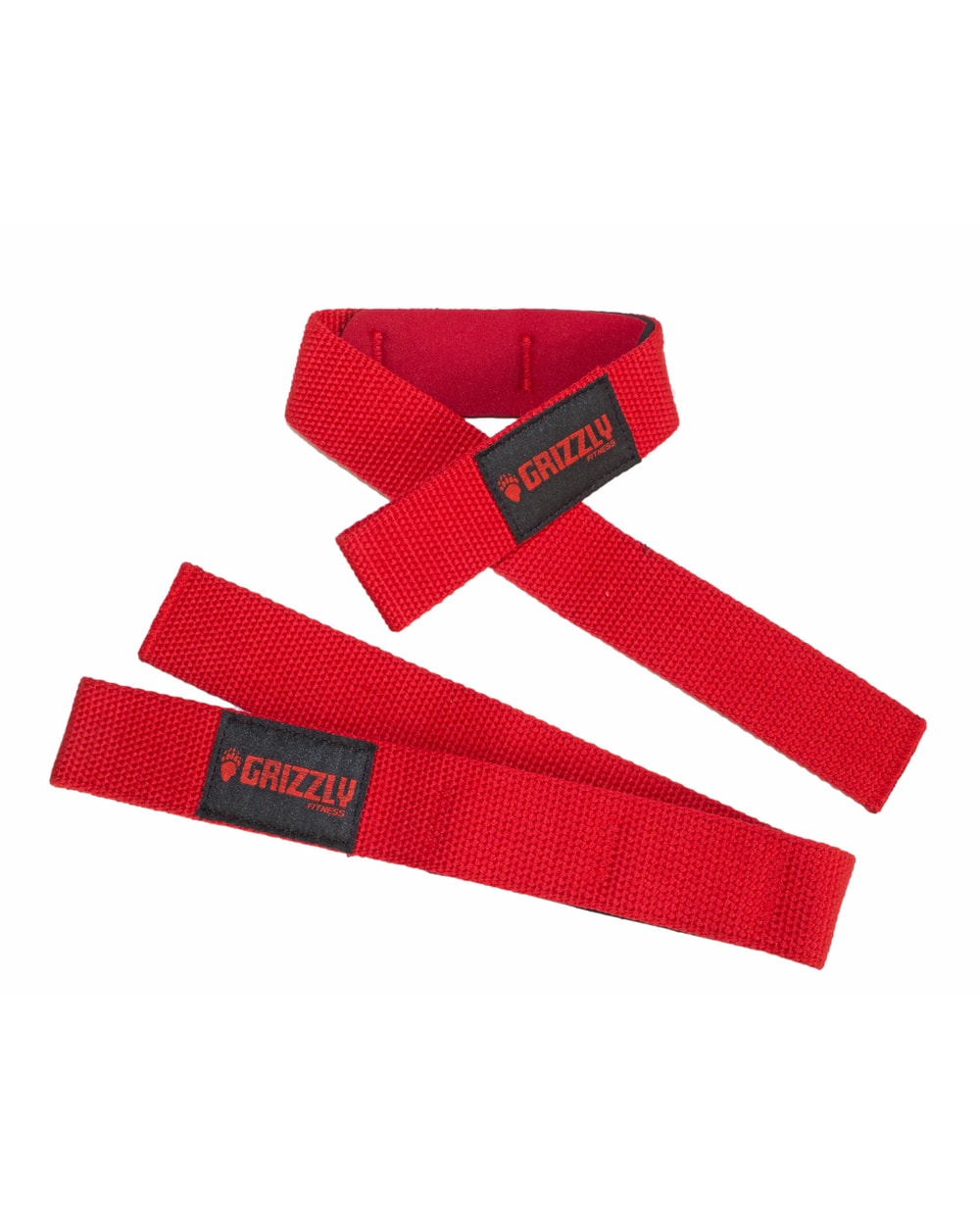 Grizzly Padded Lifting Straps Red - detail view