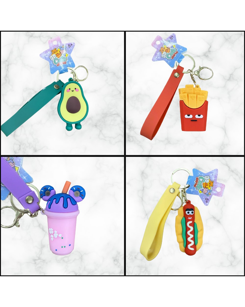 Group Ricochet 3D Charm Foodies Keychain - Assorted