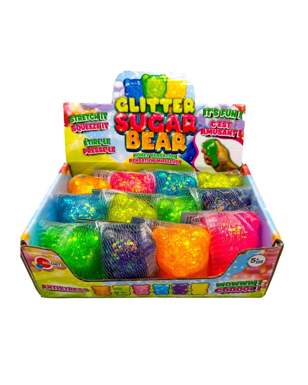 Group Ricochet Glitter Sugar Bear - Assorted display box