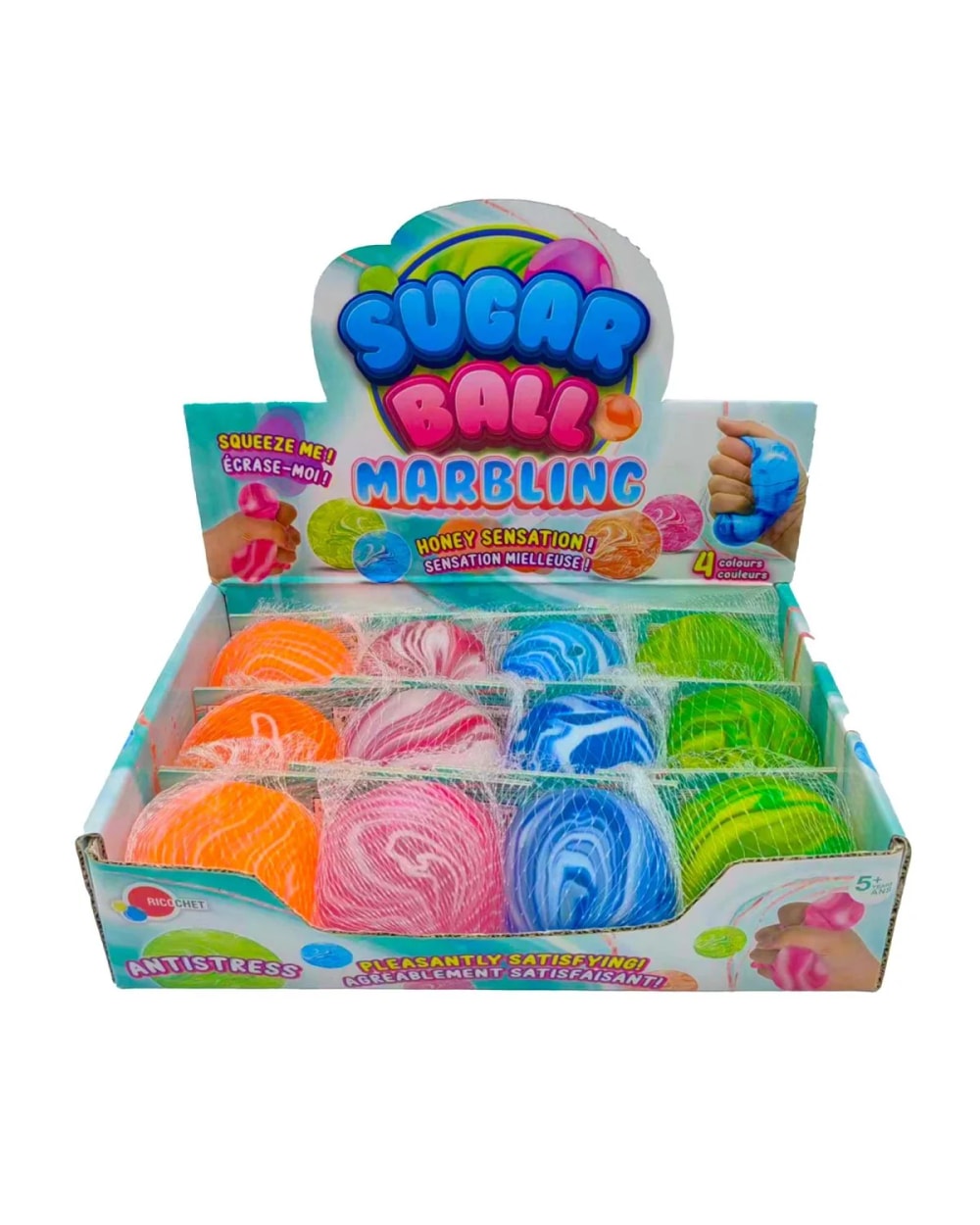 Group Ricochet Sugar Squeeze Ball Marbling, Assortment - 1 Count