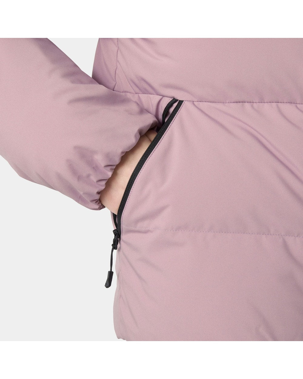 Helly Hansen Juniors' Nora Puffy Jacket, Purple Clay, hem zip detail