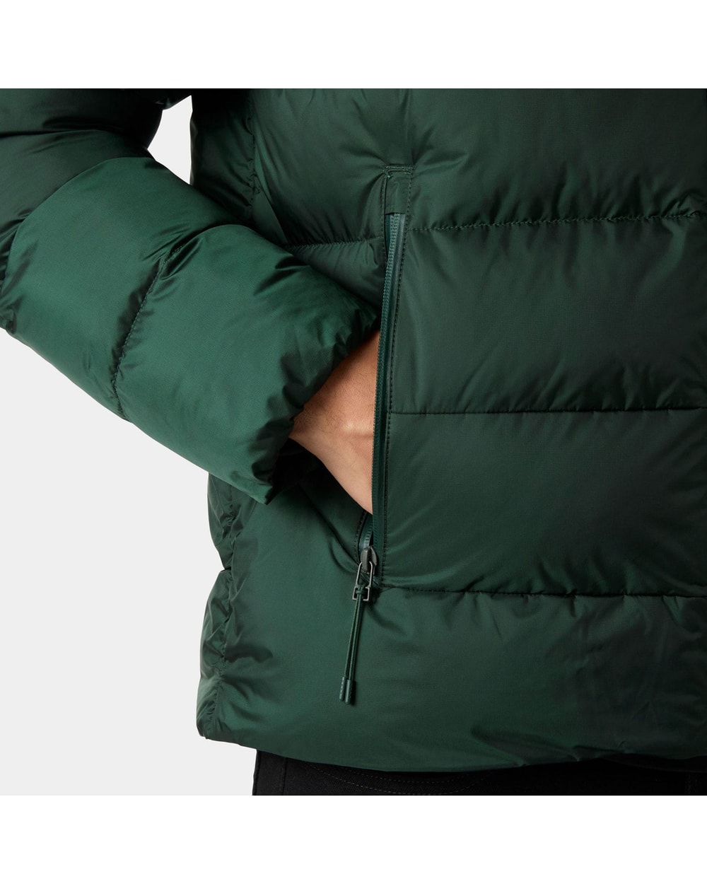 Helly Hansen Men's Stride Puffy Jacket, Dark Jungle, hand pocket detail