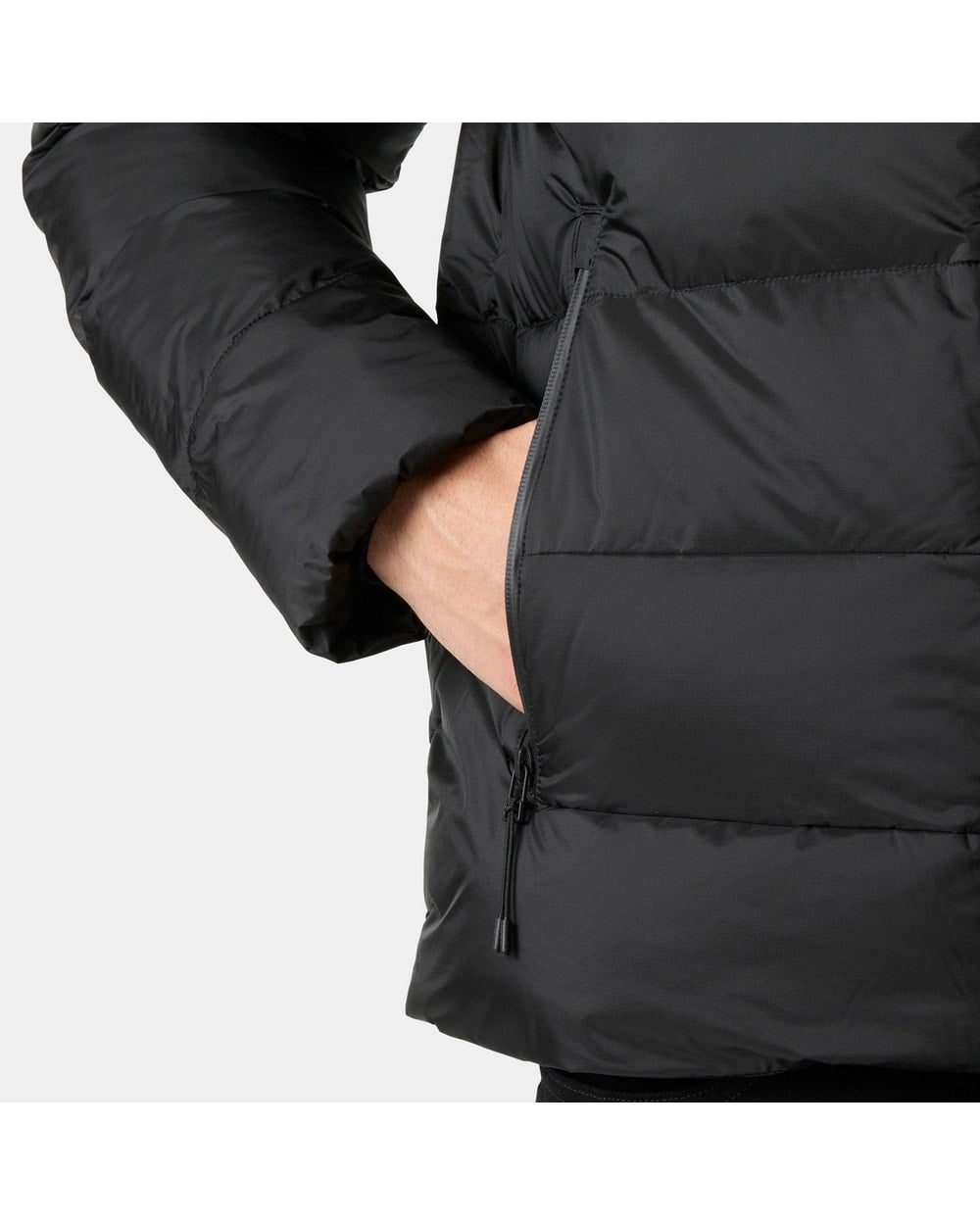 Helly Hansen Men's Stride Puffy Jacket, Black, hand pocket detail