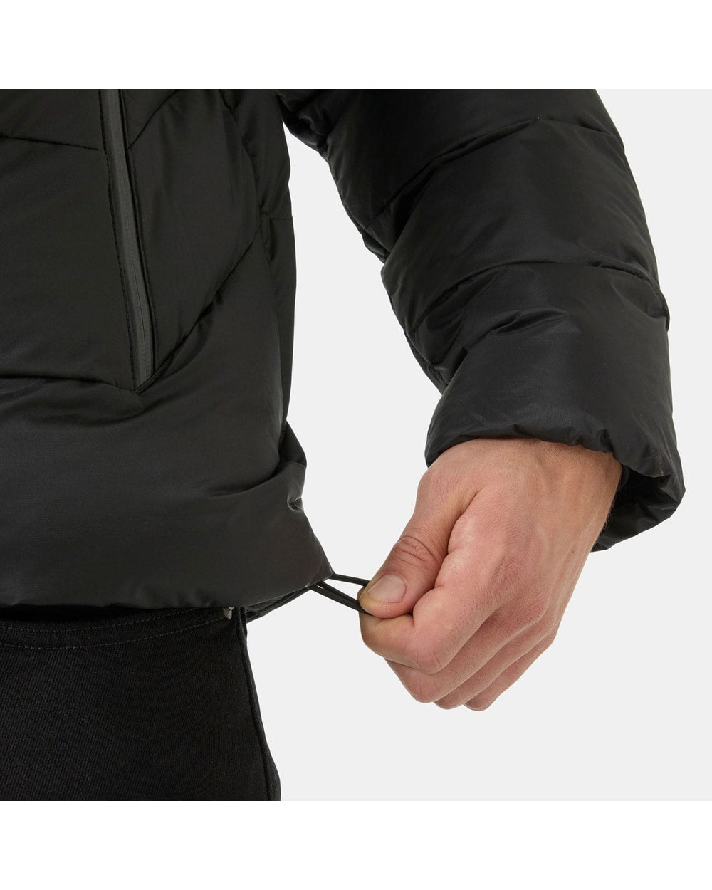 Helly Hansen Men's Stride Puffy Jacket, Black, adjustable hem detail