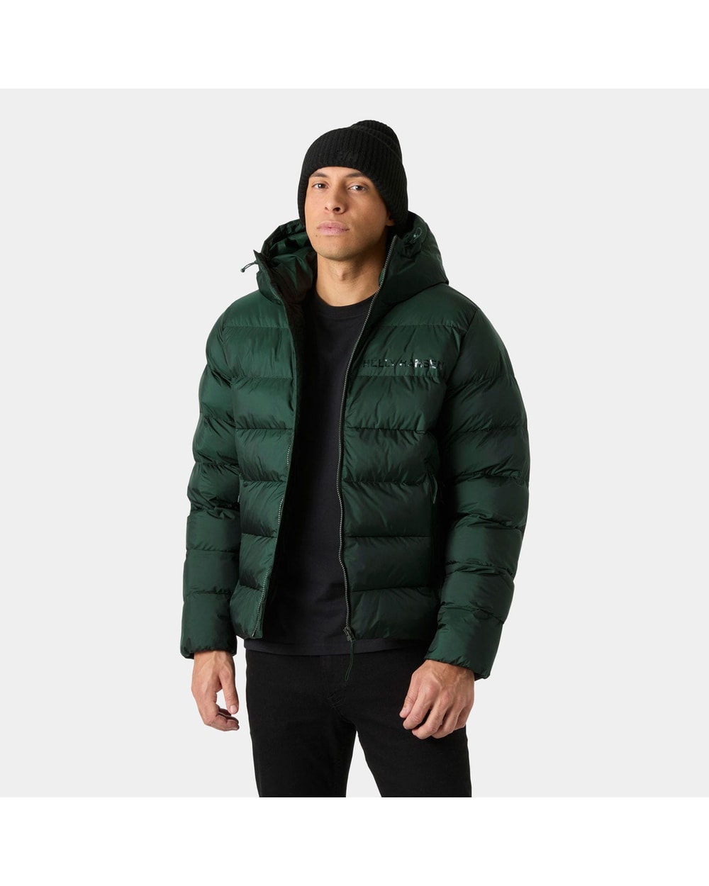 Helly Hansen Men's Stride Puffy Jacket, Dark Jungle, on-model front