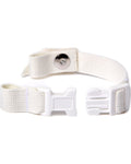 Helmet Replacement Chin Strap - Quick Release, White, angled view