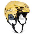 CCM Senior Tacks 720 Chrome Hockey Helmet - Gold Chrome, front three-quarter view